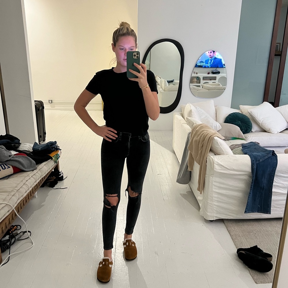 rag & bone Black Skinny Ripped Knee Jeans
